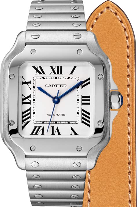 santos de cartier medium on wrist|cartier santos watch size guide.